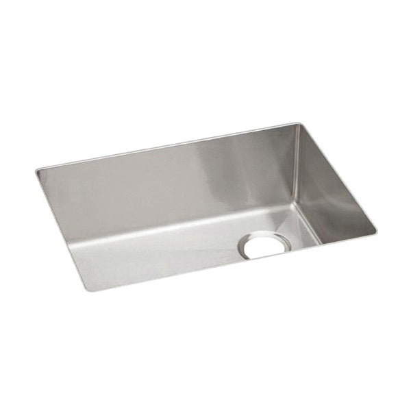 Elkay® ECTRU24179RT Crosstown® Transitional Kitchen Sink, Polished Satin, Rectangle Shape, 24 in L x 17 in W Bowl x 9 in D Bowl, 25-1/2 in L x 18-1/2 in W x 9 in H, Undermount Mounting, 18 ga 304 Stainless Steel