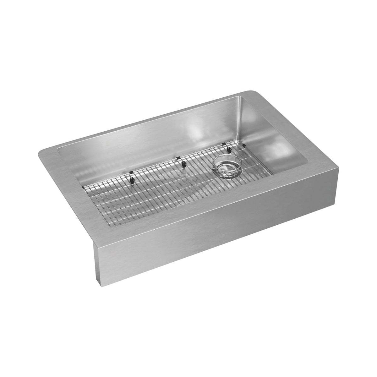 Elkay® ECTRUF30179RC Transitional Kitchen Sink Kit, Crosstown®, 35-7/8 in L x 20-1/4 in W x 9 in H, Reinforced Base Mount, 18 ga 304 Stainless Steel, Polished Satin, Import