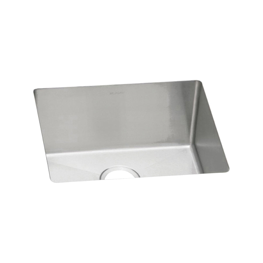 Elkay® EFRU191610T Crosstown® Transitional Kitchen Sink, Polished Satin, Rectangle Shape, 19 in L x 16 in W Bowl x 10 in D Bowl, 21-1/2 in L x 18-1/2 in W x 10 in H, Undermount Mounting, 16 ga 304 Stainless Steel