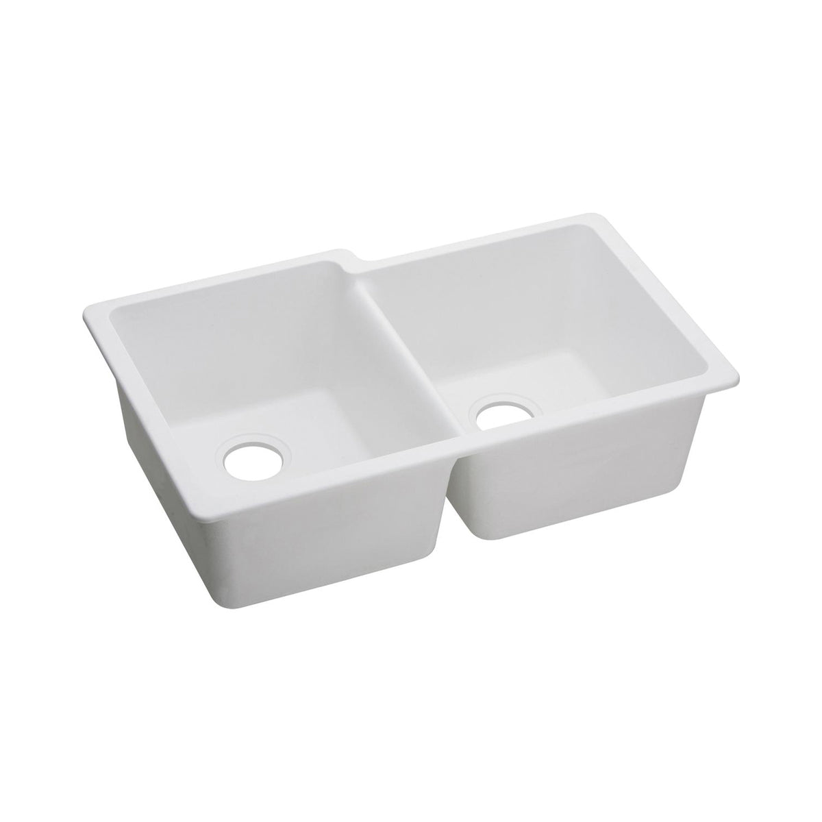 Classic - 33" Offset Kitchen Sink - Undermount - Double Bowl