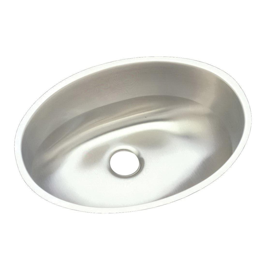 Elkay® ELUH1511 Asana Bathroom Sink, Oval Shape, 18 in W x 14 in D x 6 in H, Undermount Mounting, Stainless Steel, Lustertone, Domestic