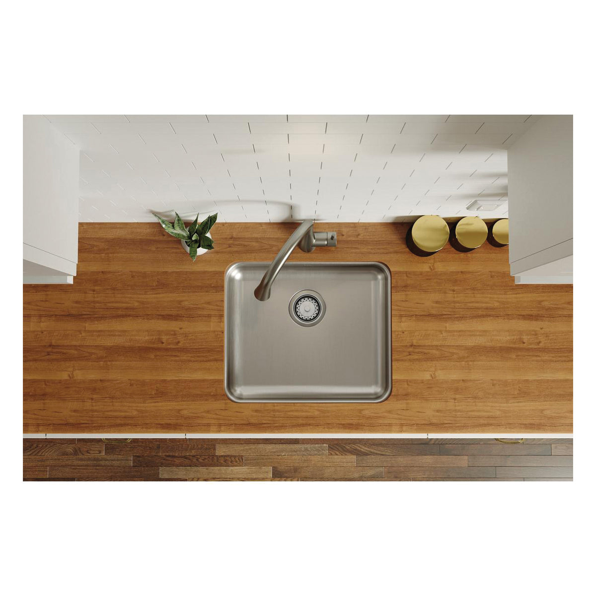 Lustertone - 21-1/2" Kitchen Sink - Undermount - Single Bowl