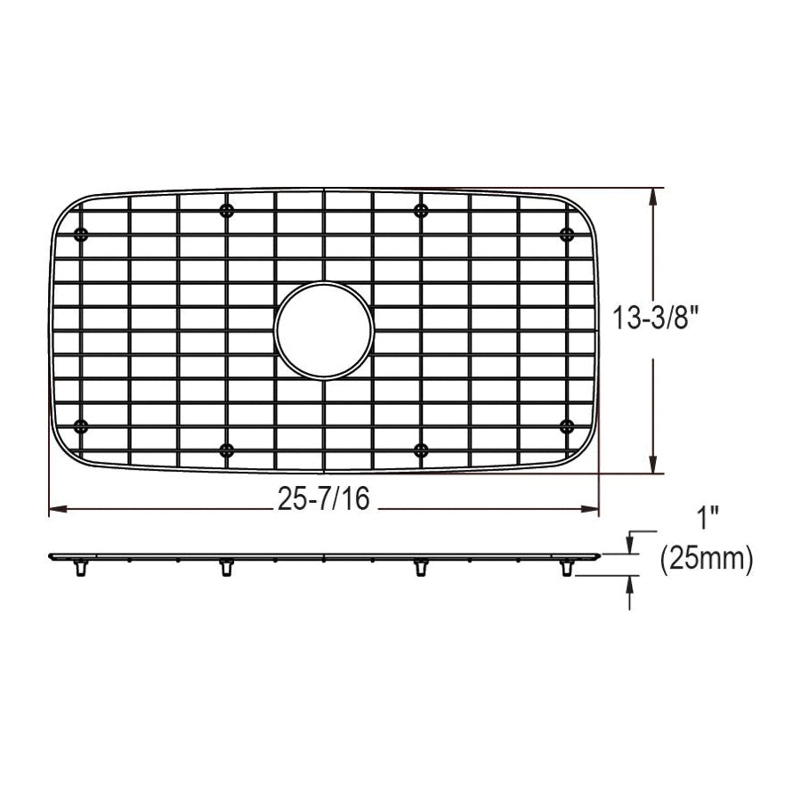Elkay® GBG2816SS Dayton® Bottom Grid, 25-7/16 in L x 13-3/8 in W x 1 in H, Import