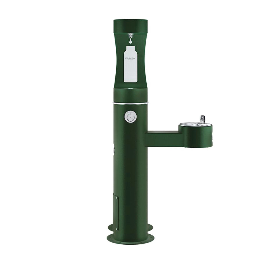 EZH2O - Outdoor Pedestal Bottle Filling Station - Evergreen