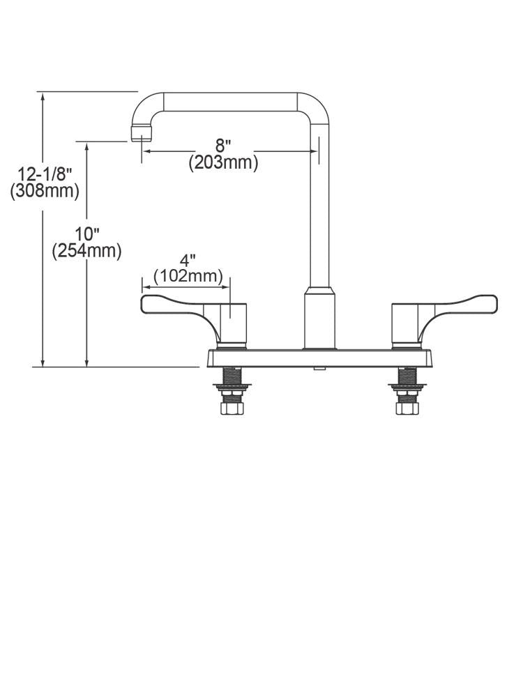 Kitchen Faucet - 12-1/8" - Deck Mount