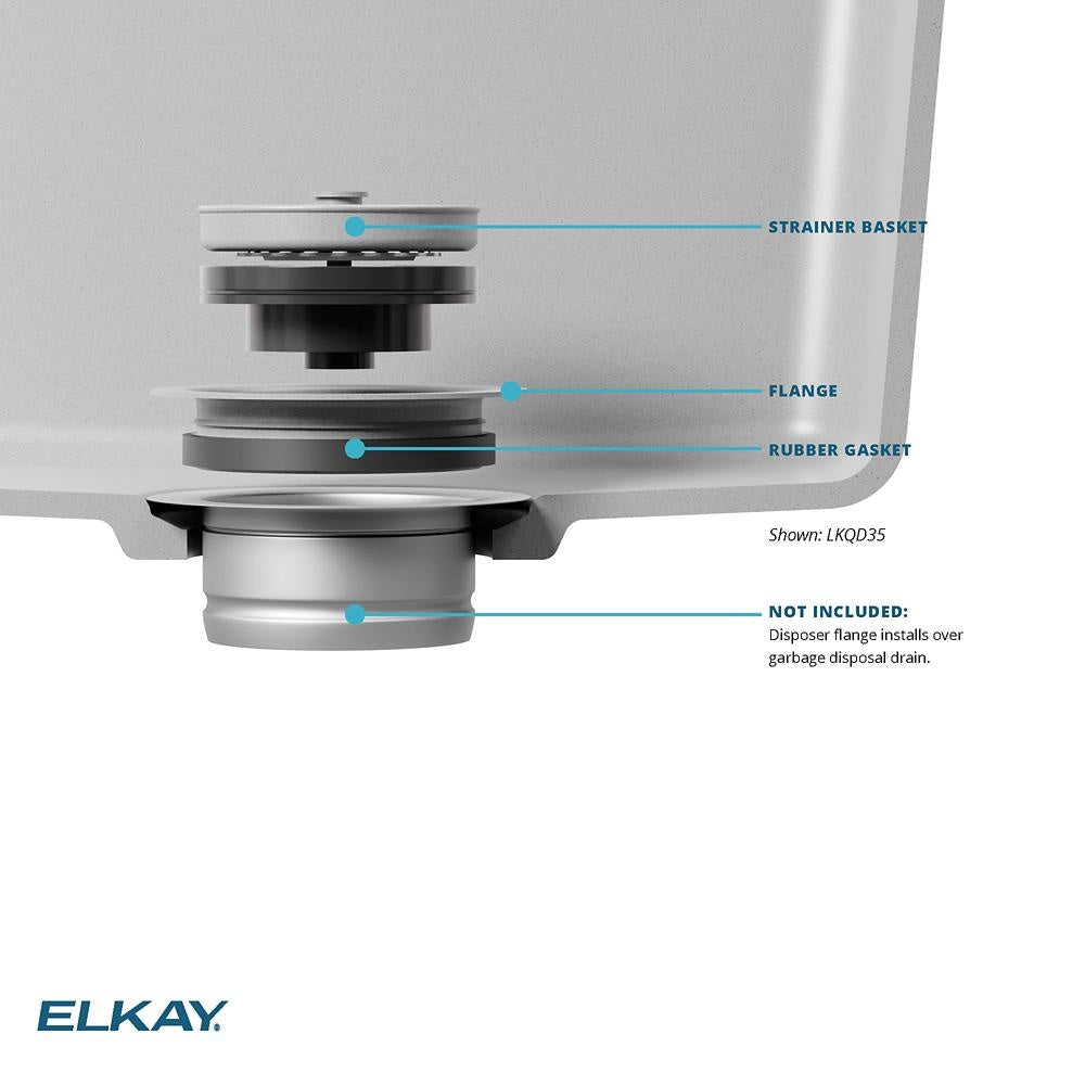 Elkay® LKQD35SN LKQD35 Removable Stopper Sandstone, 3-1/2 in Nominal, 4-1/2 in OAL, Polymer, Sandstone, Import