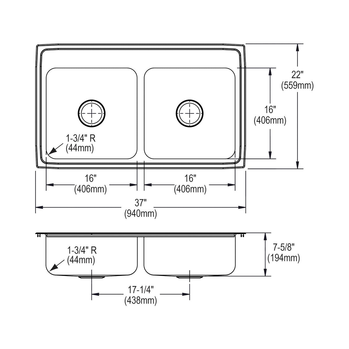 Elkay® LR3722 Kitchen Sink
