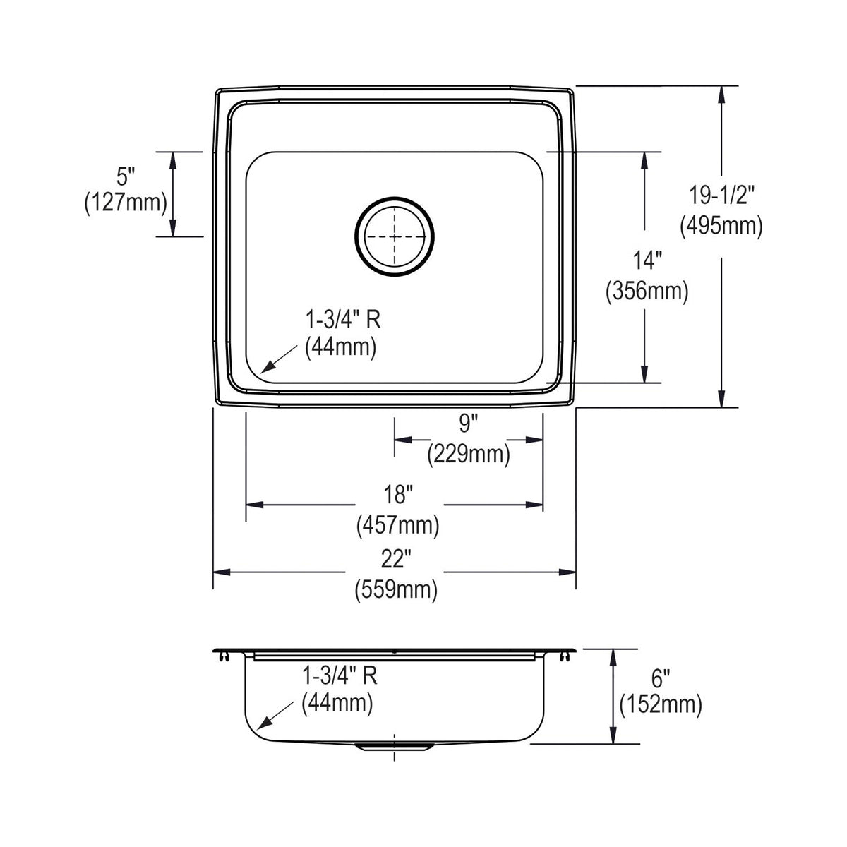 Elkay® LRAD221960 Kitchen Sink