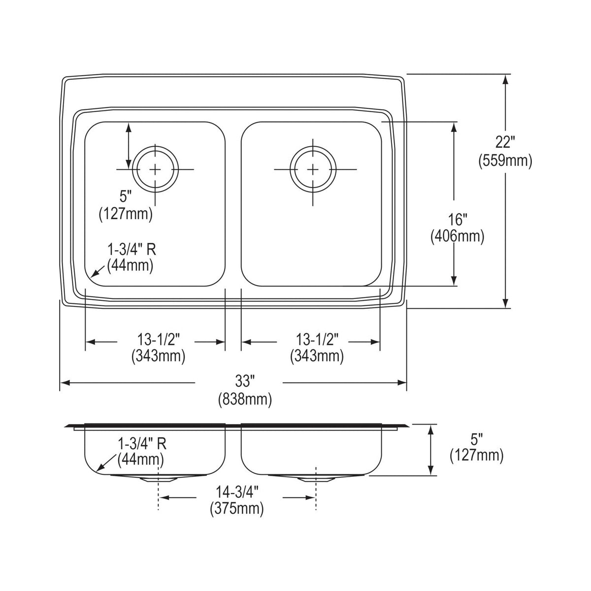 Elkay® LRADQ332250 Kitchen Sink