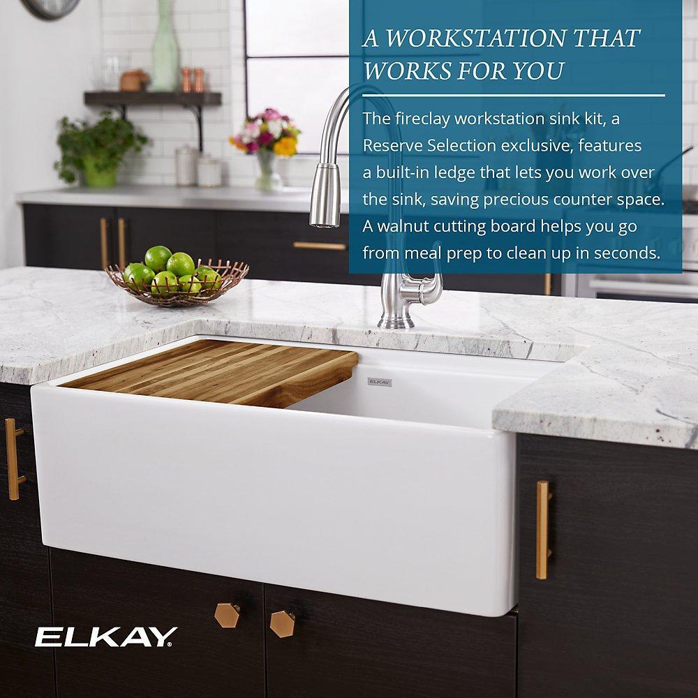 Fireclay - 10-1/8" Kitchen Sink