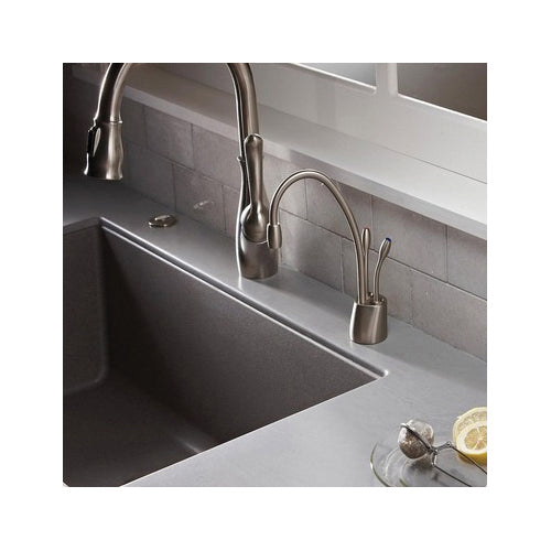 Insinkerator® Indulge™ 44252C FHC1100 Contemporary Instant Hot and Cool Water Dispenser Faucet, Residential, High-Arc Swivel Spout, Polished Nickel, 2 Handles, Import