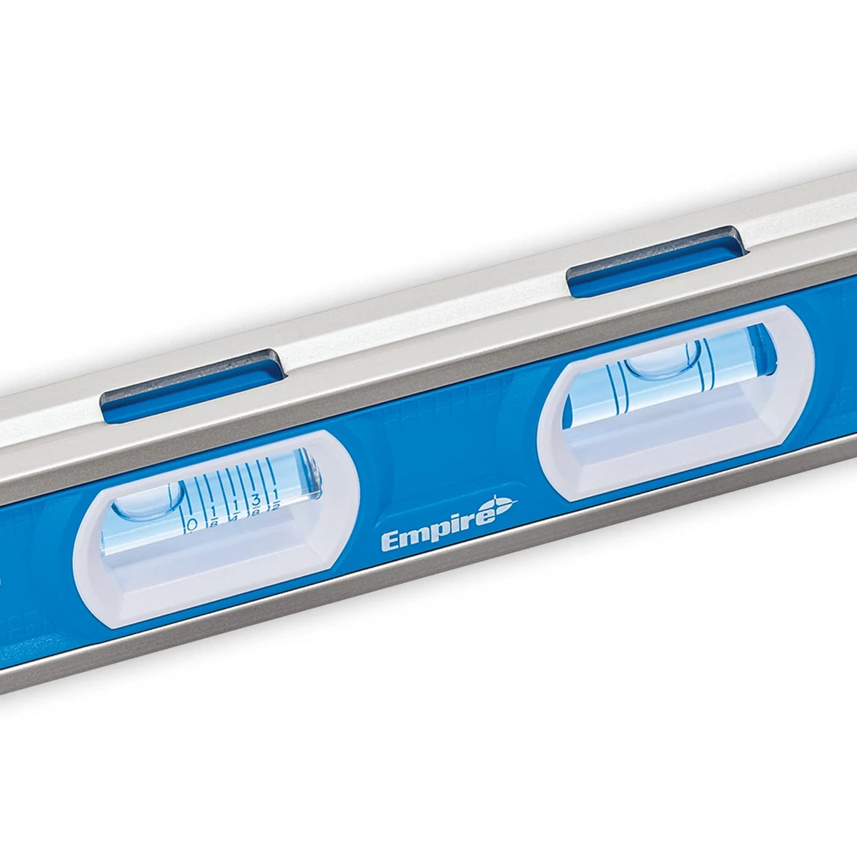 Empire® EM81.12 E81 Heavy Duty Magnetic Tool Box Level, 12 in L, 3 Vials, Aluminum, (10) Level/Plumb/45 deg Vial Position, 0.0005 in Accuracy