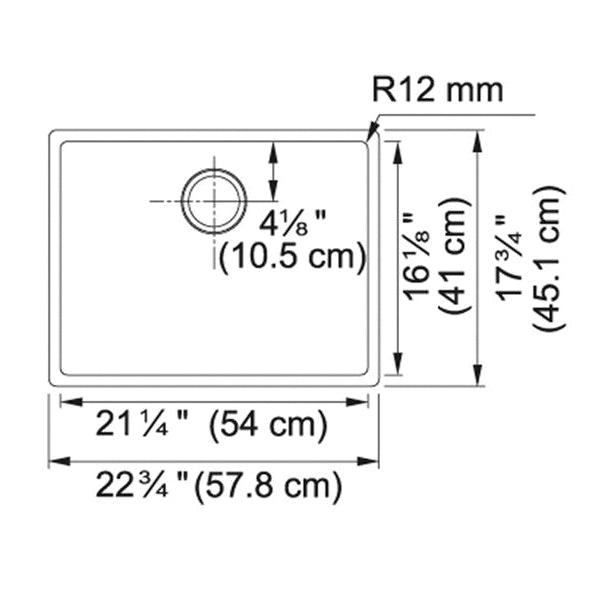 Cube - 22-3/4" Kitchen Sink - 18 Ga Stainless Steel