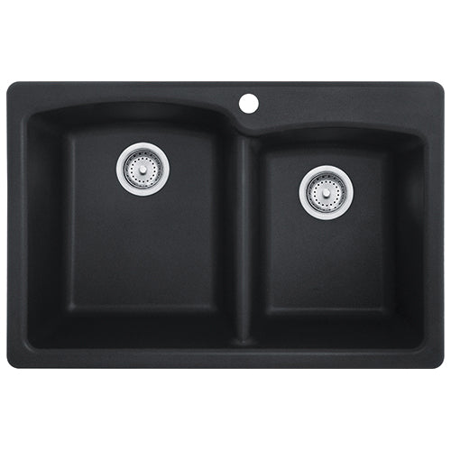 Ellipse - 33" Offset Kitchen Sink - Dual - Granite
