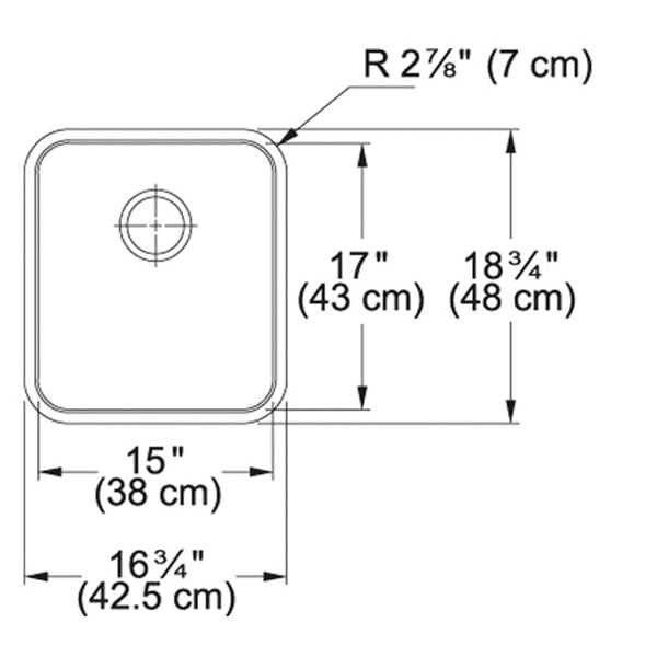 Grande - 16-3/4" Kitchen Sink - Undermount - Single Bowl