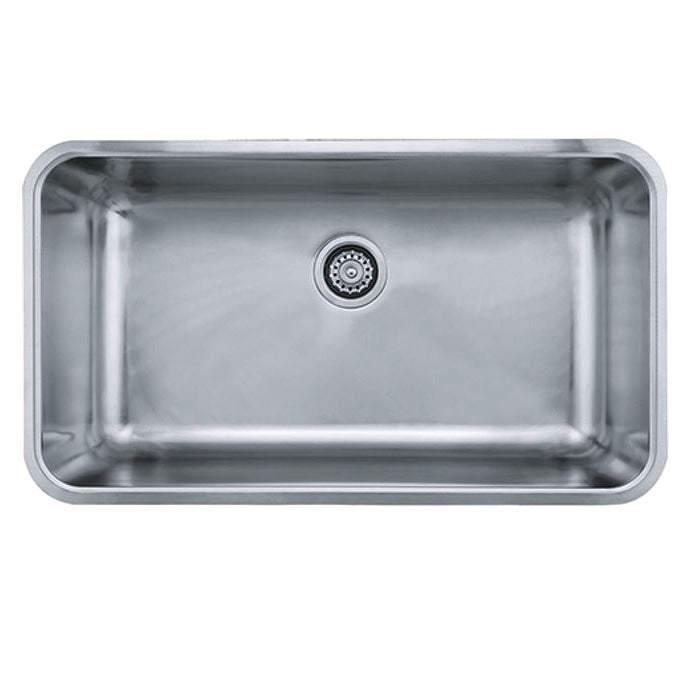 FRANKE GDX11031 Grande Kitchen Sink, Silk, Rectangular Shape, 31 in L x 17 in W Bowl x 9 in D Bowl, 32-3/4 in L x 18-3/4 in W, Undermount Mounting, 18 ga Stainless Steel