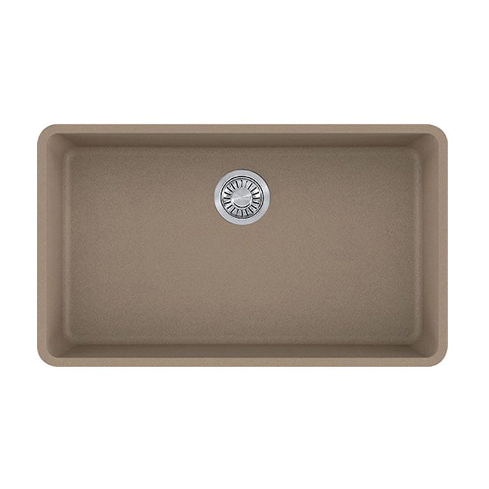 FRANKE KBG11031OYS Kubus Kitchen Sink, Oyster/Tan, Rectangular Shape, 31 in L x 17 in W Bowl x 9-1/2 in D Bowl, 32-3/8 in L x 18-1/4 in W, Undermount Mounting, Granite
