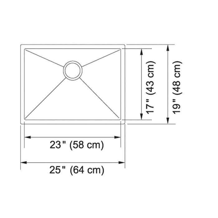 Outdoor-Professional - 25" Kitchen Sink - Undermount