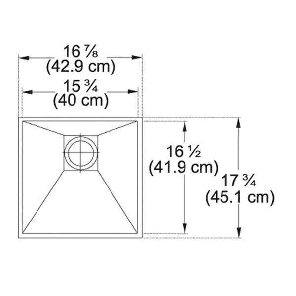 Peak - 16-7/8" Kitchen Sink - Undermount - Single Bowl