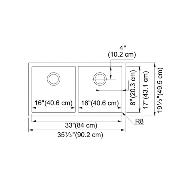 Professional 2.0 - 35-9/16" Kitchen Sink - Undermount