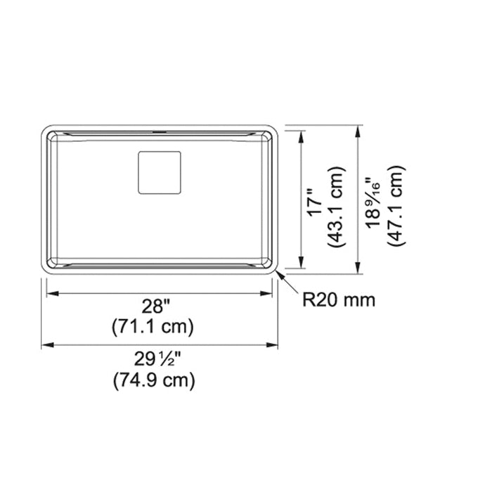 Pescara - 18-1/2" Kitchen Sink - Pearl