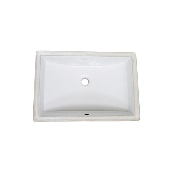 Fairmont Design® S-200WH Sink, Rectangle Shape, 20-3/4 in W x 14-1/4 in D x 8-1/4 in H, Undermount Mounting, Ceramic, White