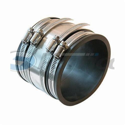 Fernco® 1056-33RC 1056RC Strong Back Flexible Pipe Coupling, 3 in Nominal, Cast Iron/Plastic End Style, PVC, Domestic