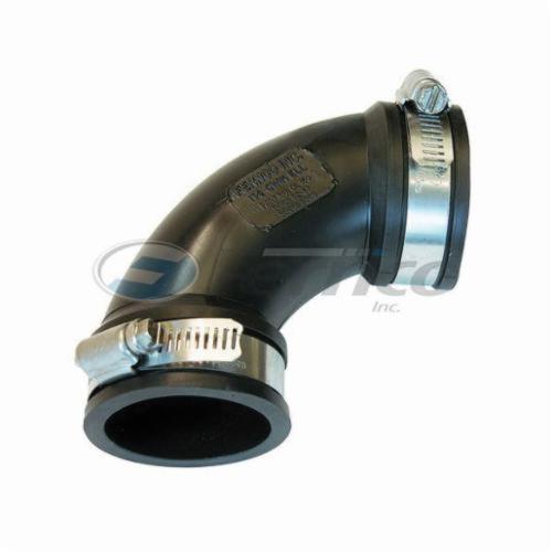 Fernco® QL-150 Flexible Qwik 90 deg Elbow, 1-1/2 in, PVC, PVC, Domestic