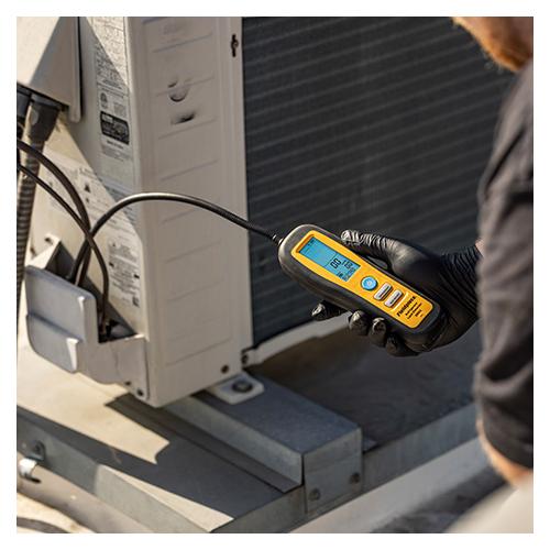 Fieldpiece DRX3 Refrigerant & Combustible Gas Leak Detector, 1.5 V DC, 3500 mAh Lithium Iron Disulfide Battery, Audible Beep, Flashing LED Tip, LCD Bar Graph/Digits, Job Link App Indicator