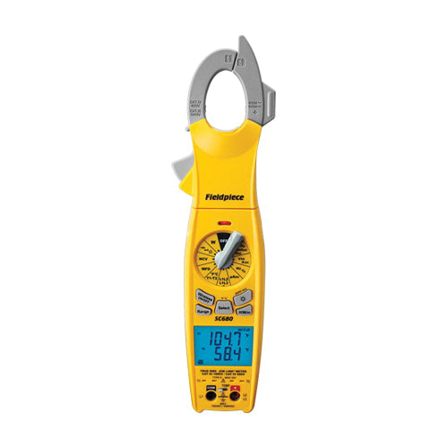 Fieldpiece Job Link® SC680 Swivel Clamp Meter, 1000 mV to 750 VAC, 1000 mV to 1000 VDC, 100 to 600 A AC, 1000 uA, 50 MOhm, 10 to 400 Hz, 1.2 in Jaw, Dual Backlit Display