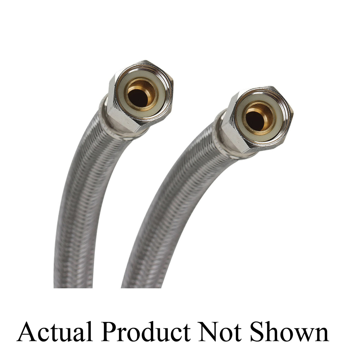 Fluidmaster® 6W48 Braided Dishwasher Water Supply Connector With 3/8 in Elbow, 3/8 in Nominal, Compression End Style, 48 in L, Stainless Steel, Import
