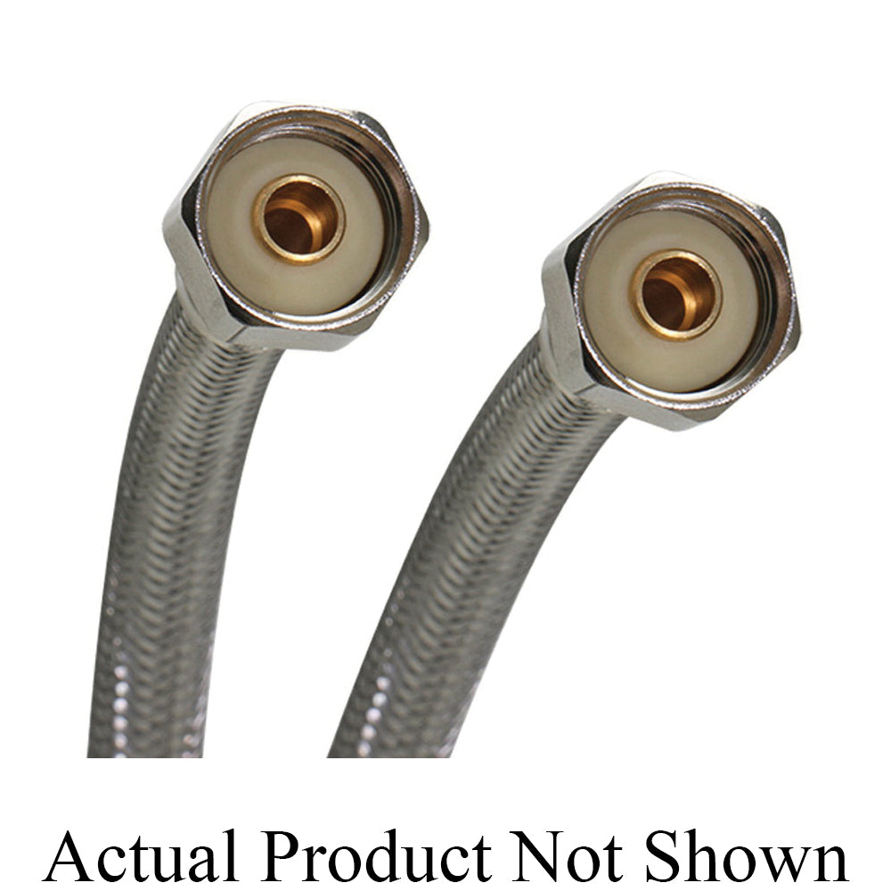 Fluidmaster® Faucet Connector, 1/2 in Nominal, FNPT End Style, 125 psi Working, 304 Stainless Steel, Import