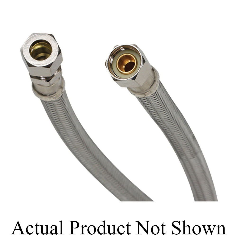 Fluidmaster® B8F Faucet Connector, Fluidmaster® Faucet Connector, 3/8 in Nominal, Compression End Style, 125 psi Working, 304 Stainless Steel, Import