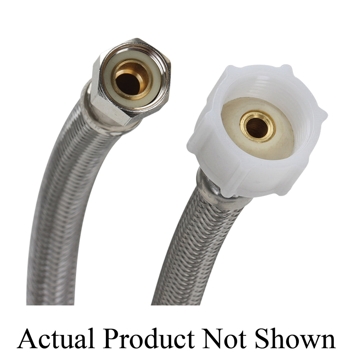 Fluidmaster® PRO SERIES™ Toilet Connector With Plastic Nut, 3/8 x 7/8 in Nominal, Compression x Ballcock End Style, 125 psi Working, 304 Stainless Steel, Import