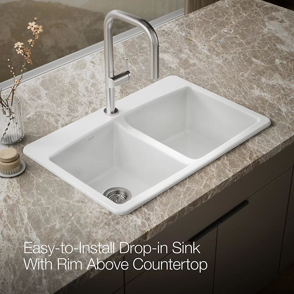 Brookfield™ 33" Top-Mount Double-Bowl Kitchen Sink
