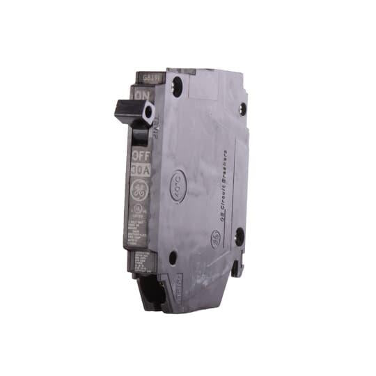 GE Q-Line® THQP130 Type THQP Compact Molded Case Circuit Breaker, 120/240 VAC, 30 A, 10 kA Interrupt, 1 Pole, Thermal Magnetic Trip
