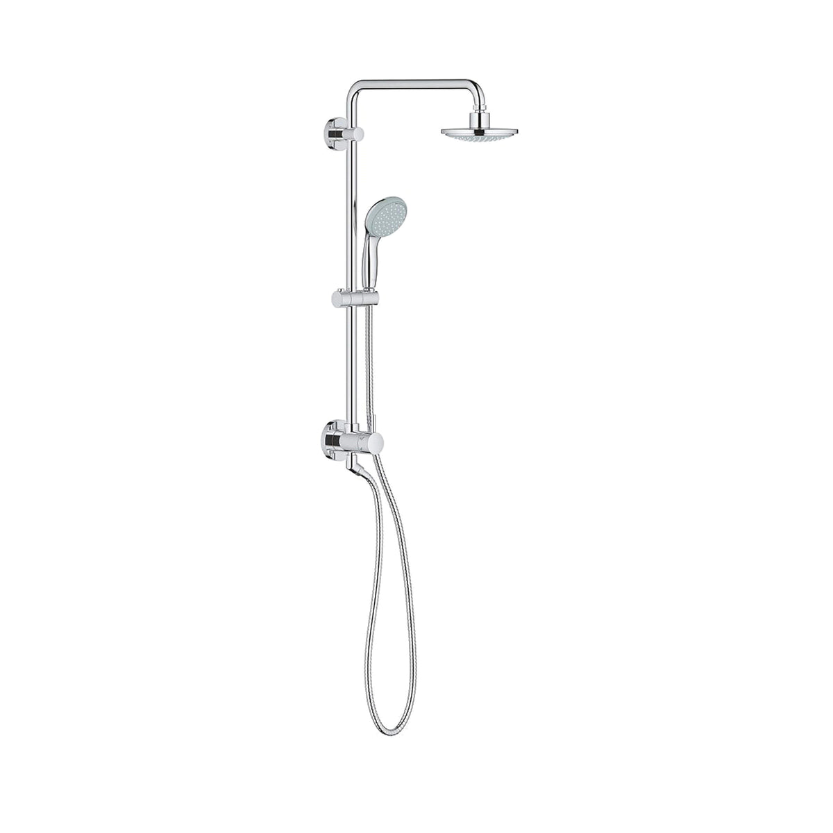 GROHE 26123000 Retro-fit 160 Shower System, 6-5/16 in Dia Head, 2-Function Shower Head, 2 gpm, 1/2 in NPT Connection, Polished Chrome, Import