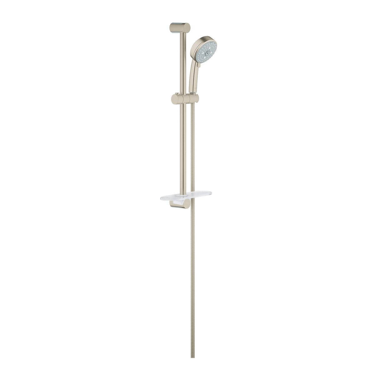 GROHE 27577EN1 New Tempesta® Cosmopolitan 100 Shower Rail Set, 3-15/16 in Dia, 2.5 gpm Flow Rate, 69 in L Hose, G-1/2 Connection, Brushed Nickel, Import
