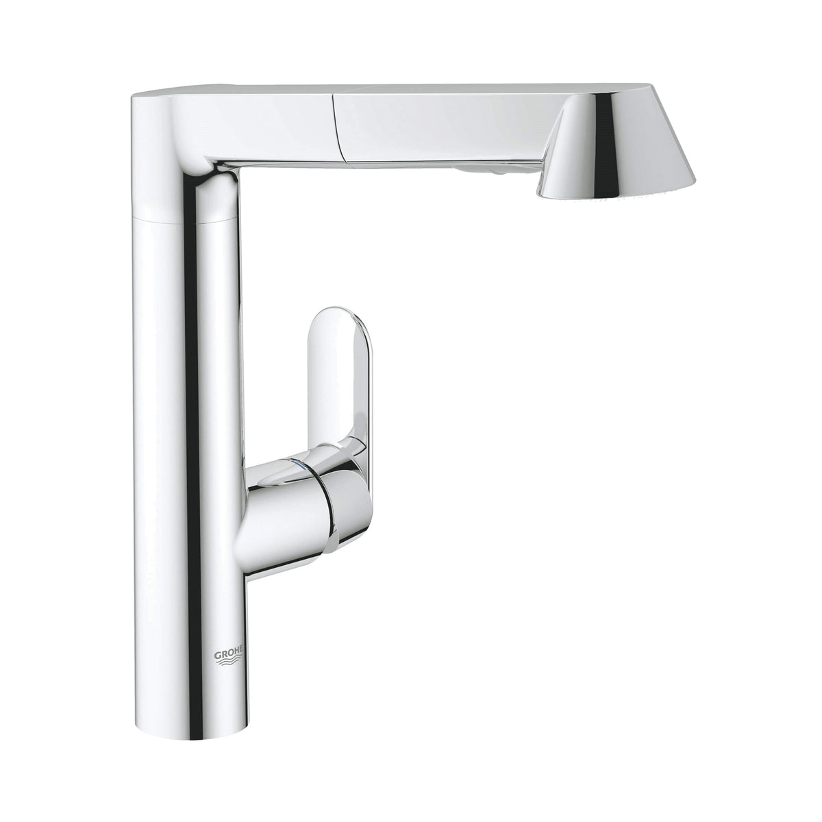 GROHE 32178000 Sink Mixer, K7, 1.75 gpm Flow Rate, 100 deg Swivel Spout, Polished Chrome, 1 Handles, Import