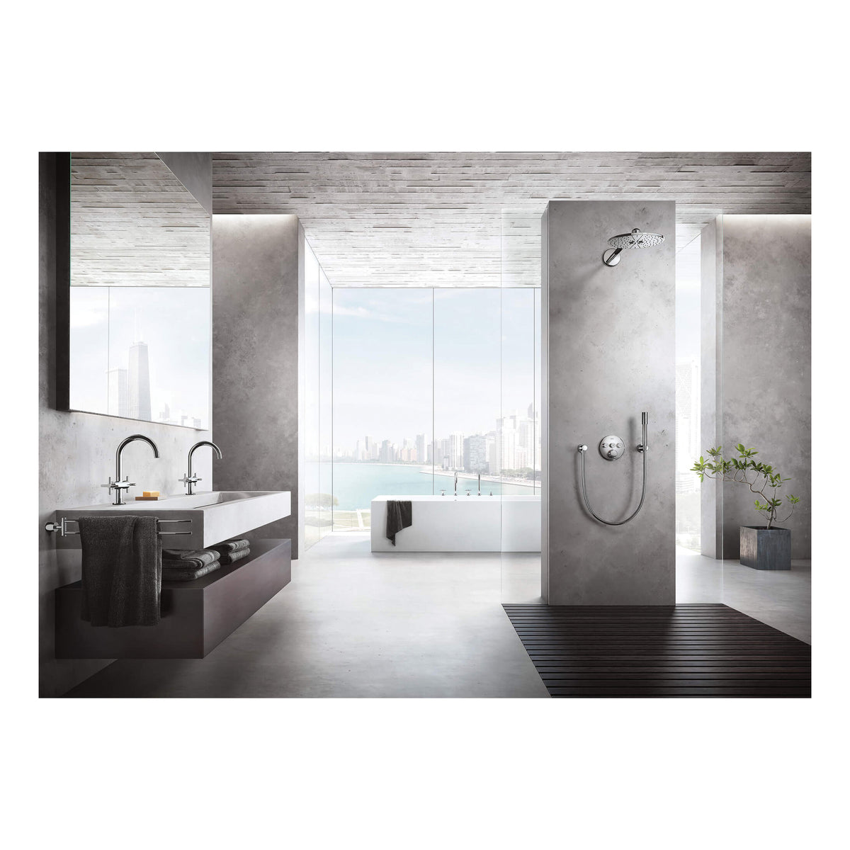 Atrio New - 40308_3DOUBLE Round Towel Bar