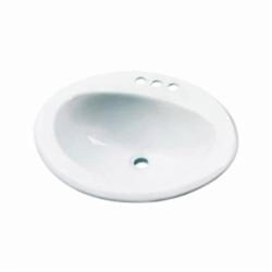Gerber® G0012844 Luxoval™ Self-Rimming Bathroom Sink With Consealed Front Overflow, Oval Shape, 4 in Faucet Hole Spacing, Import