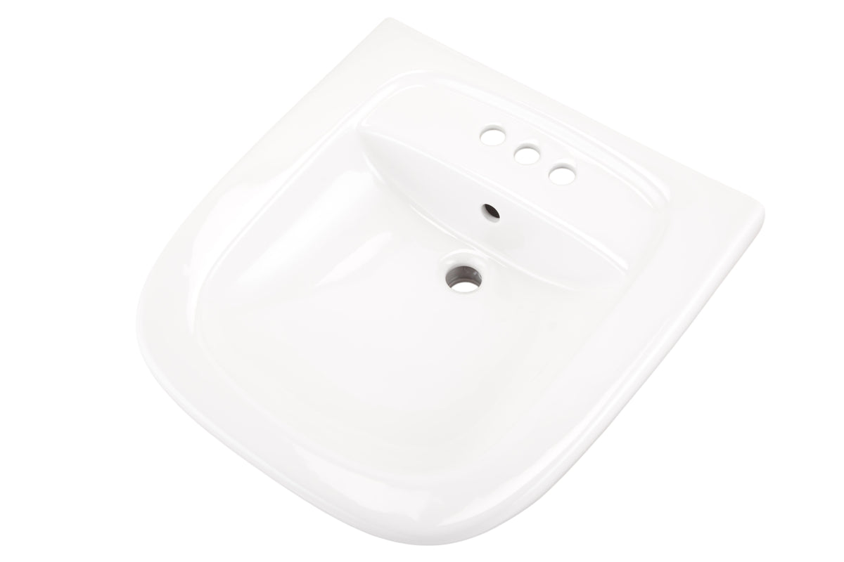 Gerber® G0012474 North Point™ Sink, Rectangular Shape, 4 in Faucet Hole Spacing, 21-1/2 in W x 22 in D x 6-5/8 in H, Wall Mounting, Vitreous China, White, Import