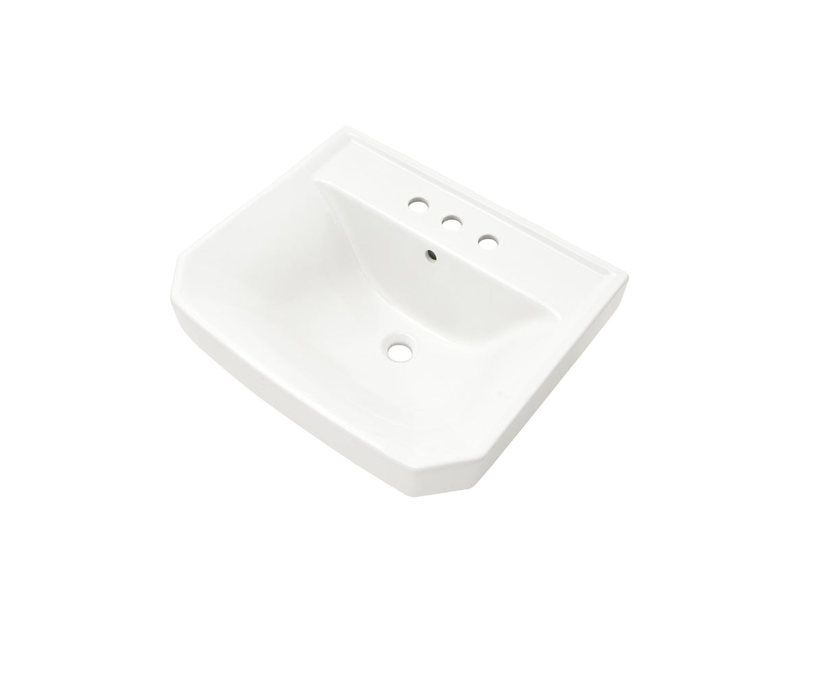 Gerber® G0013564 Viper® Petite Pedestal Top Sink, 21-7/8 in W x 8-1/8 in H, Rectangular Sink, 4 in Faucet Hole Spacing, Import