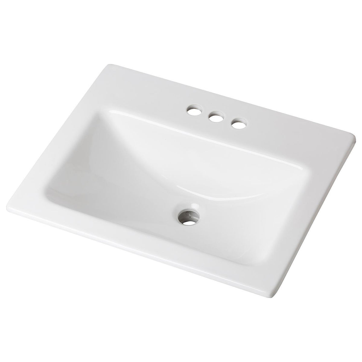 Gerber® G0013894 Wicker Park™ Self-Rimming Bathroom Sink, Rectangular Shape, 4 in Faucet Hole Spacing, 22 in W x 17-3/4 in D x 7-3/4 in H, Vitreous China, White, Import