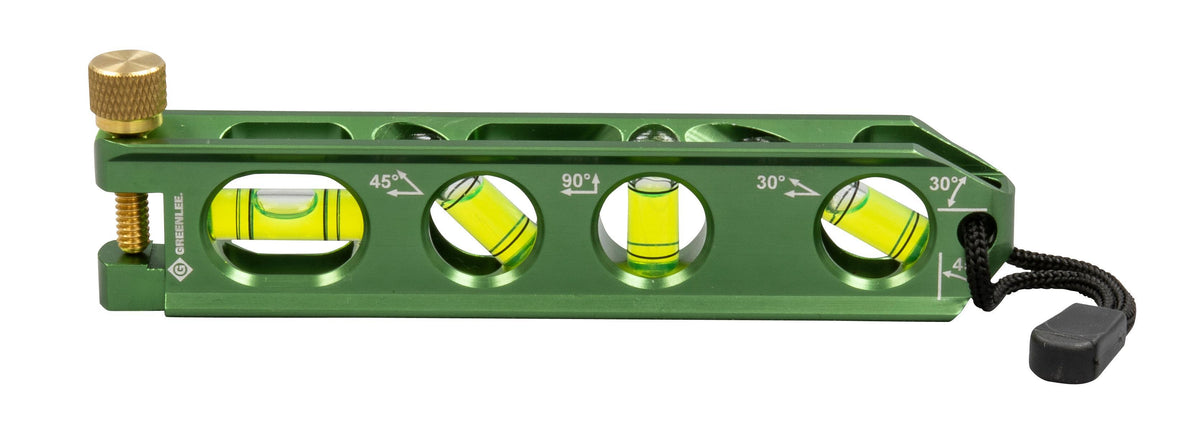 Greenlee® L77 Mini Magnetic Torpedo Level, 5-1/2 in L, 4 Vials, Aluminum Alloy, 0/30/45/90 deg Vial Position, 0.0005 in Accuracy