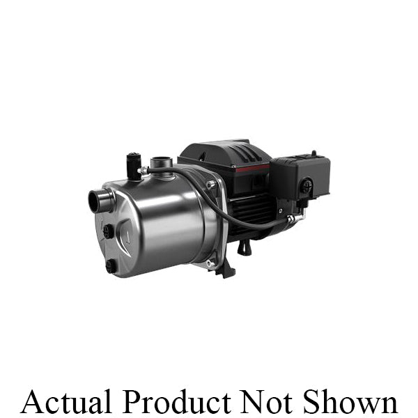 Grundfos 97855075 JP Series 1-Stage Centrifugal Jet Pump, 15.8 gpm Flow Rate, 1 in NPT Inlet x 1 in NPT Outlet, 1 ph, 1/2 hp, Stainless Steel