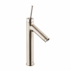 AXOR 10123821 Starck Medium Bathroom Faucet, Commercial, 1.5 gpm Flow Rate, 6-1/2 in H Spout, 1 Handles, 1 Faucet Holes, Brushed Nickel, Function: Traditional