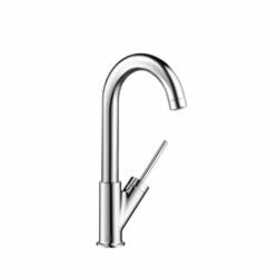 AXOR 10826001 Bar Kitchen Faucet, Starck, Polished Chrome, 1 Handle, 1.5 gpm