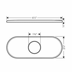 Hansgrohe 14018921 Base Plate, For Use With Traditional 1-Hole Faucet, 6 in L x 1/4 in H x 2-1/2 in W, Metal, Rubbed Bronze