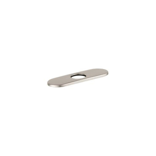 Hansgrohe 14018821 Base Plate, For Use With Traditional 1-Hole Faucet, 6 in L x 1/4 in H x 2-1/2 in W, Metal, Brushed Nickel